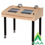 AAA Playground 2-Station Double Wide Technology Table with Adjustable Legs