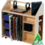 AAA Playground Audio Storage Unit with 3 Blue Tubs
