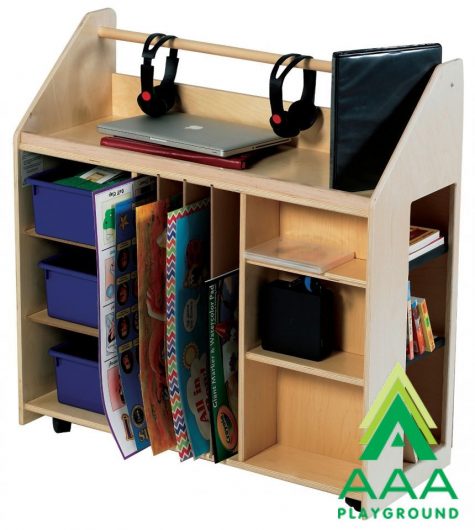 AAA Playground Audio Storage Unit with 3 Blue Tubs