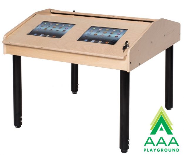 AAA Playground Four Station Technology Table with Adjustable Legs