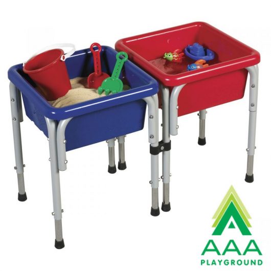 AAA Playground Two Station Square Sand & Water Table with Lids