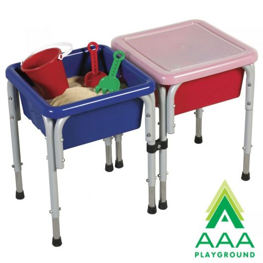AAA Playground Two Station Square Sand & Water Table with Lids