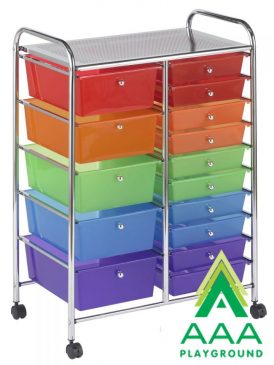 AAA Playground Assorted Fifteen Drawer Mobile Organizer